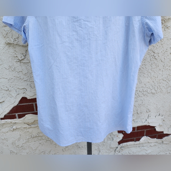 LARGE men J. LINDEBERG stripe slim fit short sleeve button down shirt SLIM FIT - Picture 10 of 16